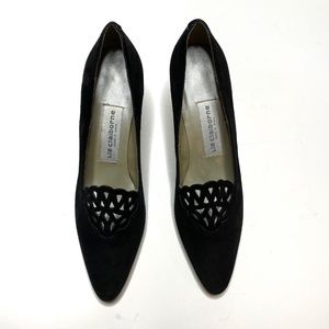 VINTAGE Liz Claiborne Black Suede Pumps